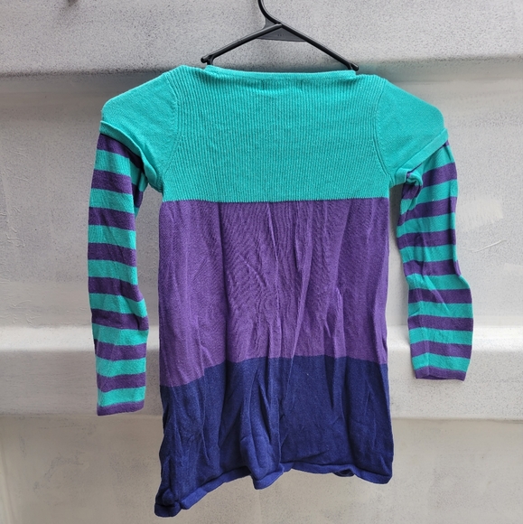 Girls knit tunic top dress with sequin and tulle hearts stripes size 6 - Picture 2 of 6